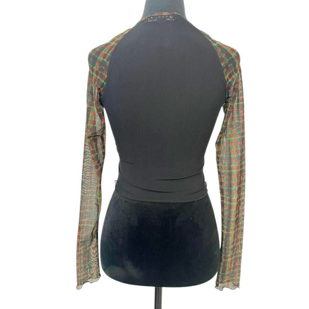 I.AM.GIA Size XS  Top Blouse Long Sleeve Sheer Grunge Sexy Goth - Picture 5 of 8